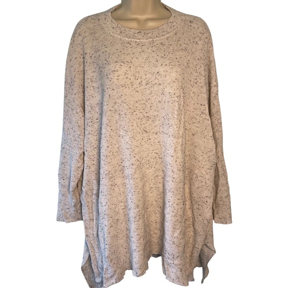 Eileen Fisher Sweaters - Eileen Fisher Organic Cotton Speckle Crew Neck Tunic Sweater Size XL Ecru Boxy